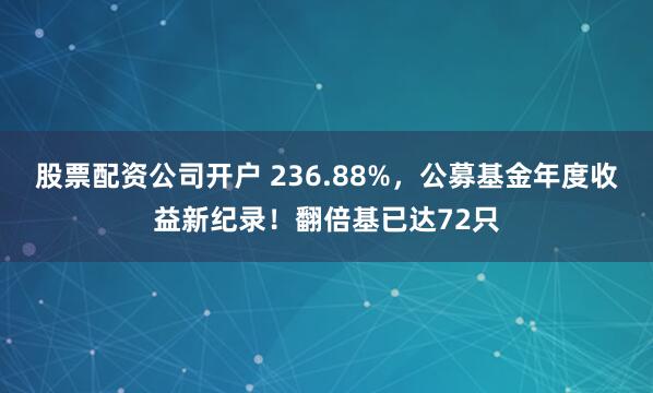 股票配资公司开户 236.88%，公募基金年度收益新纪录！翻倍基已达72只